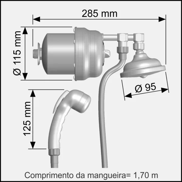 Ducha Clássica Com Desviador CR Cardal 7.800w 220v  AQ097/2 - Image 2