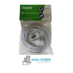 KIT CHUVEIRINHO C/MANGUEIRA 2M DUCHA MATIZADO BRANCO ZAGONEL