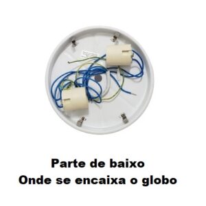 PLAFON SUPORTE DO GLOBO CÚPULA DE VIDRO DA LUMINÁRIA VENTILADOR ALISEU INSPIRE NANO