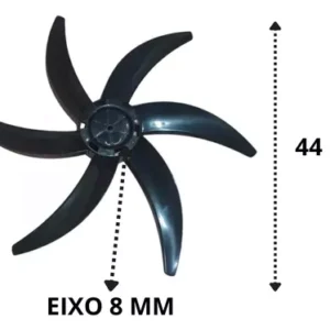Hélice Pás Ventilador Ventisol Steel 6 Pás 50cm Preto