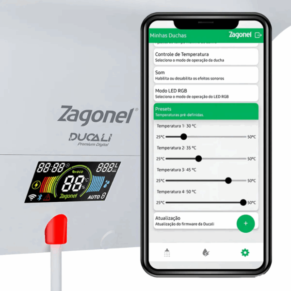 Zagonel, Ducali Premium Digital, Ducha Smart Eletrônica, 7500W, 220V, Branco - Image 4